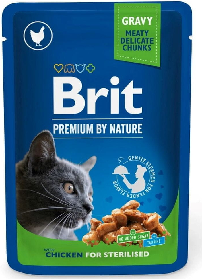 Brit Premium Cat Pouches Chicken Slices for Sterilised 24 x 100 g