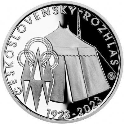 Česká mincovna 100. výročí zahájení pravidelného vysílání československého rozhlasu 200 Kč 2023 stříbrná mince Proof 13 g – Zboží Dáma