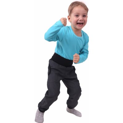 Jarní letní dětské softshellové kalhoty šedý melír – Zboží Mobilmania