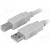 usb kabel BQ Cable CAB-USBAB/3 USB 2.0, USB A vidlice, USB B vidlice, 3m, šedý