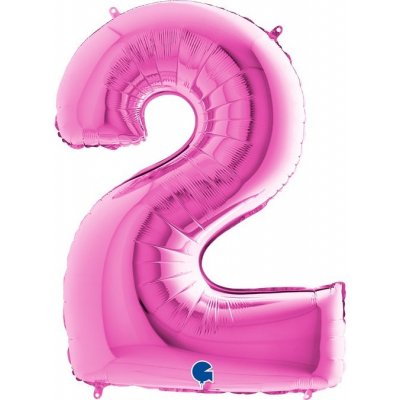 Grabo Nafukovací balónek číslo 2 růžový 102 cm extra velký – Zboží Mobilmania