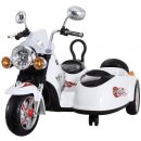 Mamido elektrická motorka Chopper s postranním vozíkem bílá