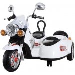 Mamido elektrická motorka Chopper s postranním vozíkem bílá – Zbozi.Blesk.cz