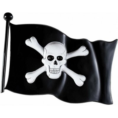 Pirátská vlajka plastová 45 x 32 cm – Sleviste.cz