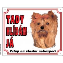 Stickers Výstražná plastová tabulka na plot Jorkšírský terier