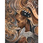 MALUJEŠ Malování podle čísel - AFRICKÁ DOMORODÁ DÍVKA Rozměr: 40x50 cm, Rámování: vypnuté plátno na rám – Zboží Mobilmania