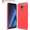 Pouzdro a kryt na mobilní telefon Samsung Pouzdro JustKing plastové s broušenou texturou Samsung Galaxy A8 Plus 2018 - červené