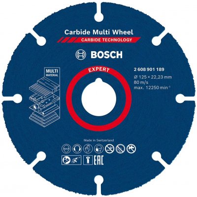 BOSCH Řezné kotouče EXPERT Carbide Multi Wheel 125 mm, 22,23 mm 2608901189 – Hledejceny.cz