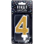 PartyDeco Narozeninová svíčka 4 zlatá 7cm – Zboží Dáma