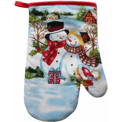 Chňapka kuchyňská s poutkem 25cm, vánoční motiv, sněhuláci rodinka – Zboží Dáma