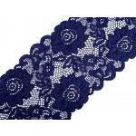 Elastická krajka / vsadka / běhoun šíře 14 cm, střední, 1 modrá berlínská – Zboží Dáma