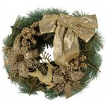 Clayre & Eef Zeleno-zlatý vánoční věnec s mašlí a jelenem Christmas Deer - Ø 30*7 cm – Hledejceny.cz