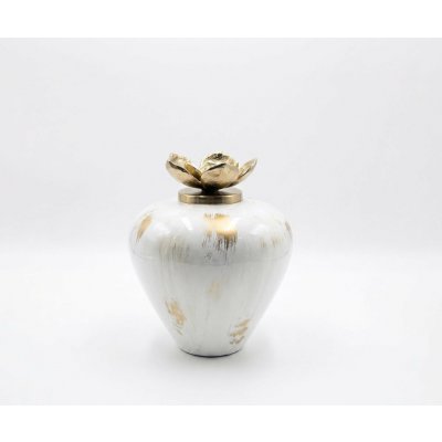 DELIFE Váza Florena 22×22×28 cm sklo Kintsugi ručně vyrobená – Hledejceny.cz
