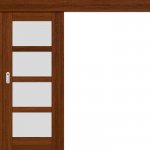 ERKADO Posuvné dveře na stěnu Juka 4 Ořech 3D Greko 80 x 197 cm – Hledejceny.cz