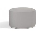 Manutti Stolek/střední podnožka Moon Island, kulatý 63x39 cm, hliníkový rám šedý shingle, potah venkovní koženka, bílá – Hledejceny.cz