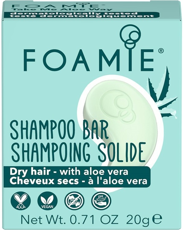 Foamie Shampoo Bar Travel Size TAKE ME ALOE WAY Šampon s aloe vera 20 g Cestovní balení