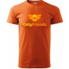 Pánské Tričko Sablio tričko s potiskem Only Friends oranžové