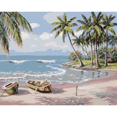 zuty Veslice na pláži 50 x 40 cm bez rámu a bez vypnutí plátna 8596530025207 – Hledejceny.cz