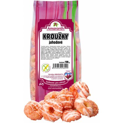 Amaranth Kroužky jahodové 90 g – Zboží Dáma