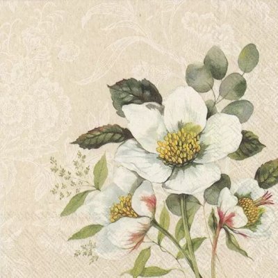 Ambiente Europe BV ubrousek 33x33cm Vánoční bílá růže – Zboží Dáma