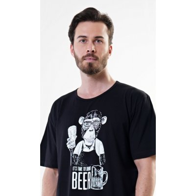 Opice pánská noční košile kr.rukáv černá – Hledejceny.cz