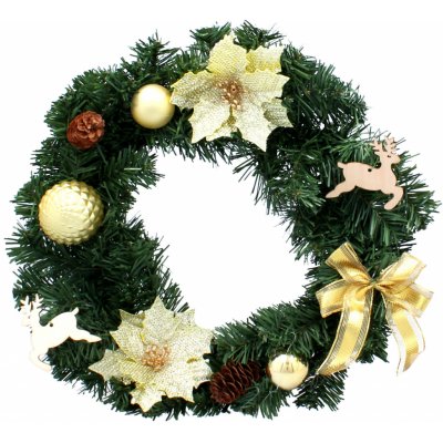 Aga Vánoční věnec 40 cm Zlatý – Hledejceny.cz