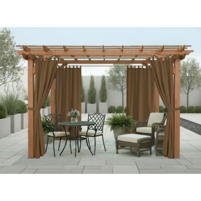 MyBestHome Venkovní zahradní závěs s poutky SANTIAGO 155x190 cm cappuccino – Hledejceny.cz