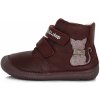 Dětské kotníkové boty D.D.Step kožená kotníková obuv "barefoot" A063-35 s kočičkou