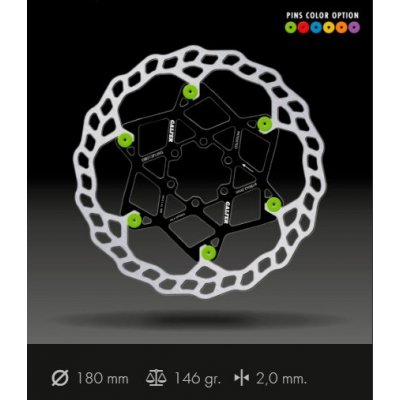 Galfer Floating Disc Wave 6 děr 180 mm červené čepy – Zboží Dáma