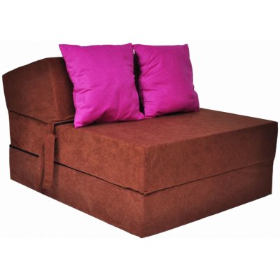 Fimex Dětské rozkládací křeslo jednobarevné 70x15 x 200 cm Pejsci hnědá – Zboží Dáma