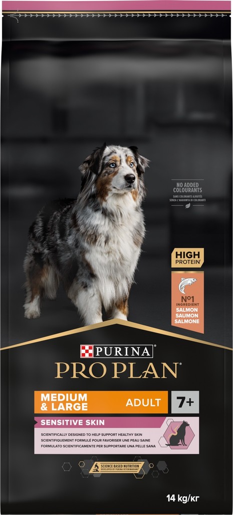 Purina Pro Plan Medium & Large Adult 7+ Sensitive Skin losos 14 kg