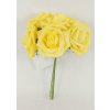 Květina Růžičky, puget 6ks, barva žlutá Květina umělá pěnová PRZ755577