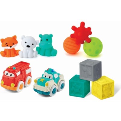 Infantino sada senzorických hraček s autíčky a zvířátky