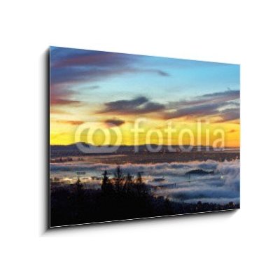 Skleněný obraz 1D - 100 x 70 cm - Vancouver Panoramic Cityscapes at sunrise Vancouver panoramatické městské scenérie při východu slunce – Hledejceny.cz