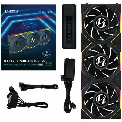 Lian Li UNI FAN TL Wireless LCD Reverse Blade Black 3ks 12RTLLCD1W3B – Hledejceny.cz