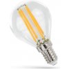 Žárovka Wojnarowscy LED kulička E-14 230V 4W COG čip na skle teplá bílá 2700 3300K žluté světlo čirá