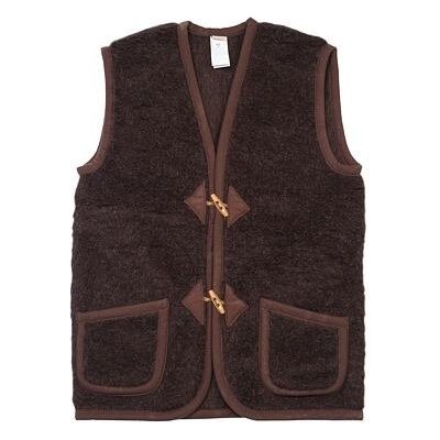 Vlnka vesta Merino s knoflíky tmavě hnědá – Zboží Dáma