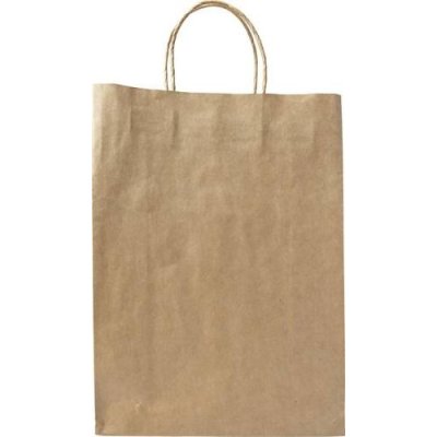 Velká papírová dárková taška, 25,6 x 10,9 x 35,3 cm, hnědá – Zboží Mobilmania