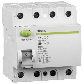 Noark Electric Ex9L-N 4P 25A AC 30mA 6kA