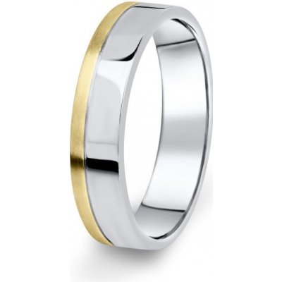 Danfil prsten DF05 P žluté bílé 585/1000 s bez kameneem povrch brus – Zboží Mobilmania