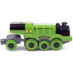 Bigjigs Rail Elektrická lokomotiva Flying Scotsman zelená – Zboží Mobilmania