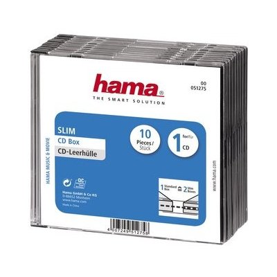 Hama CD BOX SLIM náhradní obal, 10ks/bal, transparentní/černá – Zbozi.Blesk.cz