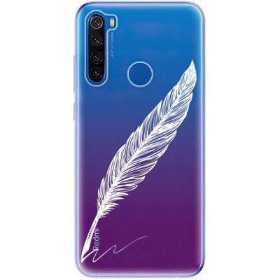 Pouzdro iSaprio - Writing By Feather - Xiaomi Redmi Note 8T bílé – Zboží Mobilmania