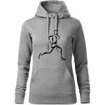 Běžec mikina dámská Cape s kapucí Tmavě šedý melír – Zboží Dáma