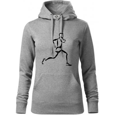 Běžec mikina dámská Cape s kapucí Tmavě šedý melír – Zboží Dáma