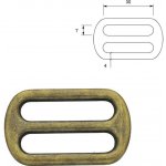 Pro Háčkování Posunovač na popruh 30 x 7 mm staromosaz Počet: 1 ks – Zboží Dáma