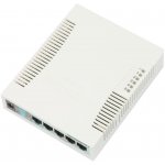 MikroTik RB260GS Switch, nastavitelný, 5x gigabit RJ-45, 1x SFP port, SwOS, zdroj CSS106-5G-1S – Zboží Živě