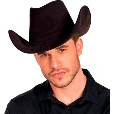 Kovbojský klobouk velurový vzhled černý