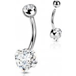 Šperky4U piercing do pupíku srdce čirá BS1064-C – Zboží Mobilmania