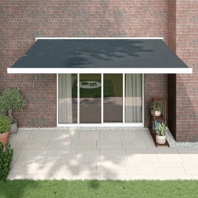 ZBXL Zatahovací markýza antracitová 4,5 x 3 m textil a hliník – HobbyKompas.cz